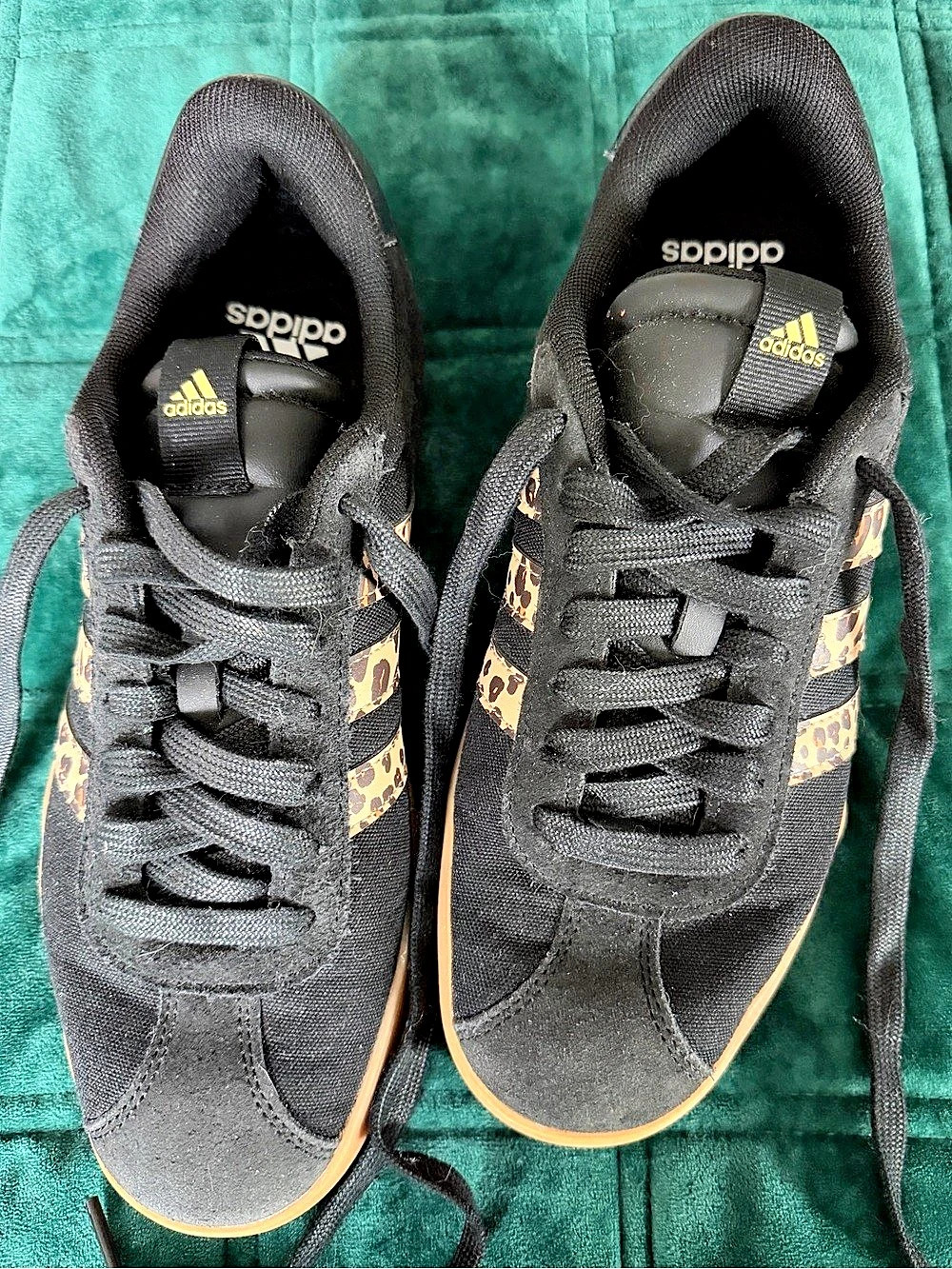 Adidas Handball Spezial Black Wonder Leopard Animal Print Sneakers US 9 canvas